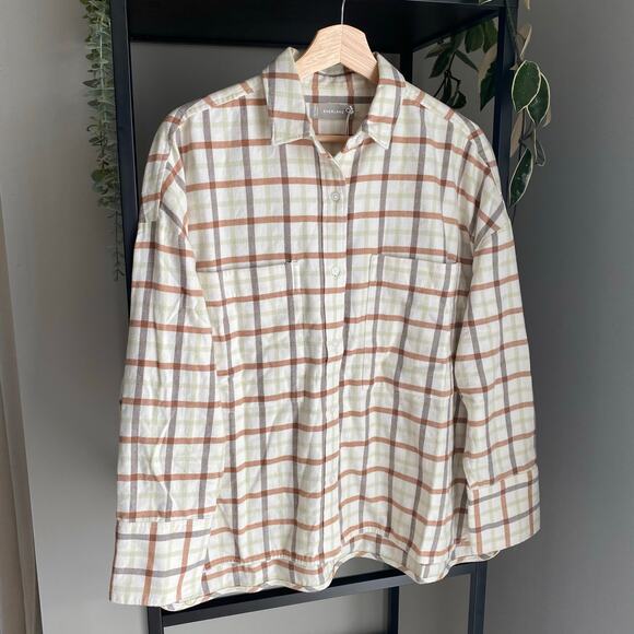 NWT Everlane Boxy Fit Flannel Button Down Shirt - Picture 2 of 6